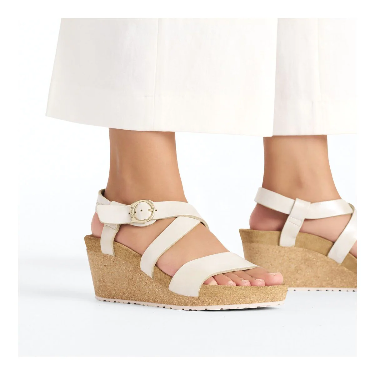 Sibyl Wedge Metallic Sandals in Silver - Image 7