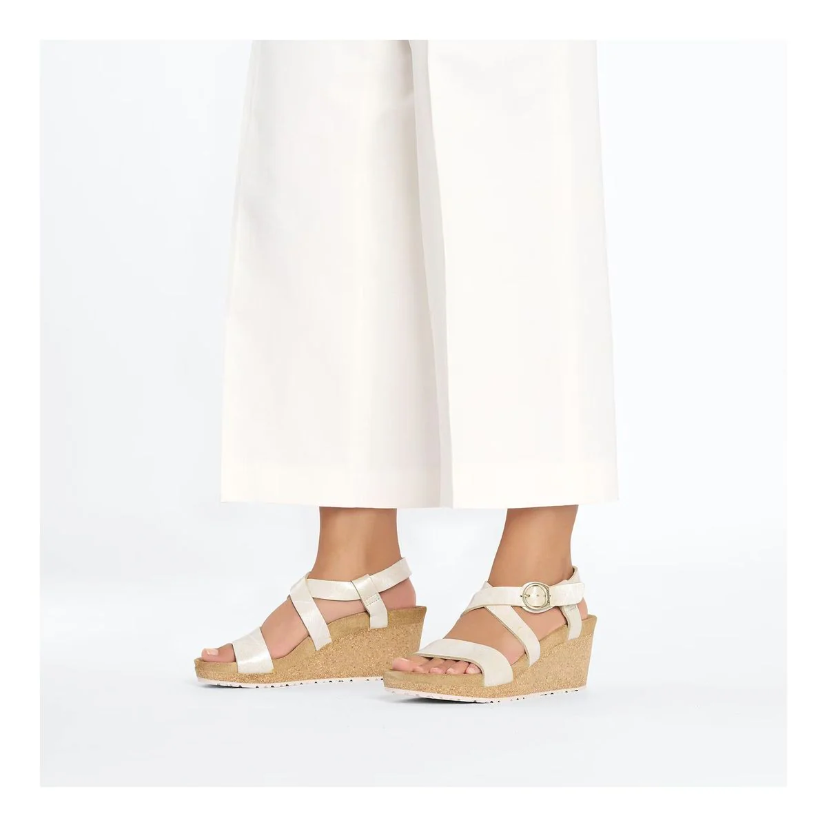 Sibyl Wedge Metallic Sandals in Silver - Image 8