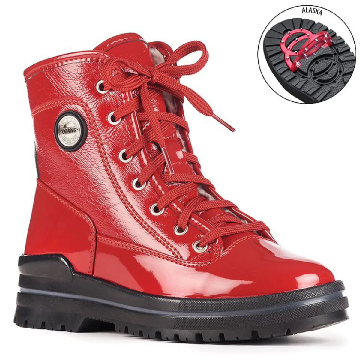 Olang Sound Women's Winter Lace Boots with Foldable Cleats