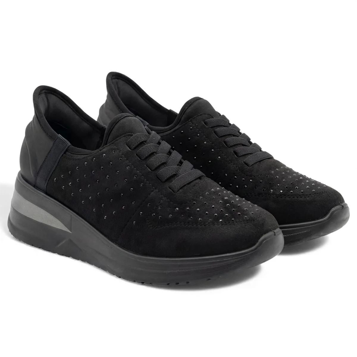 Stefania Italy F8215 Casual Lace Shoe in Black