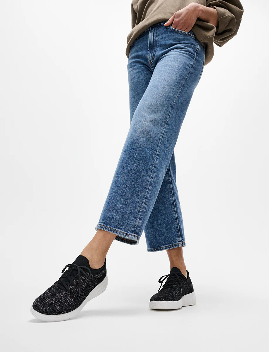 Fit Flop Super-Q Women's Knit Slip-On Laced Sneakers - Image 3