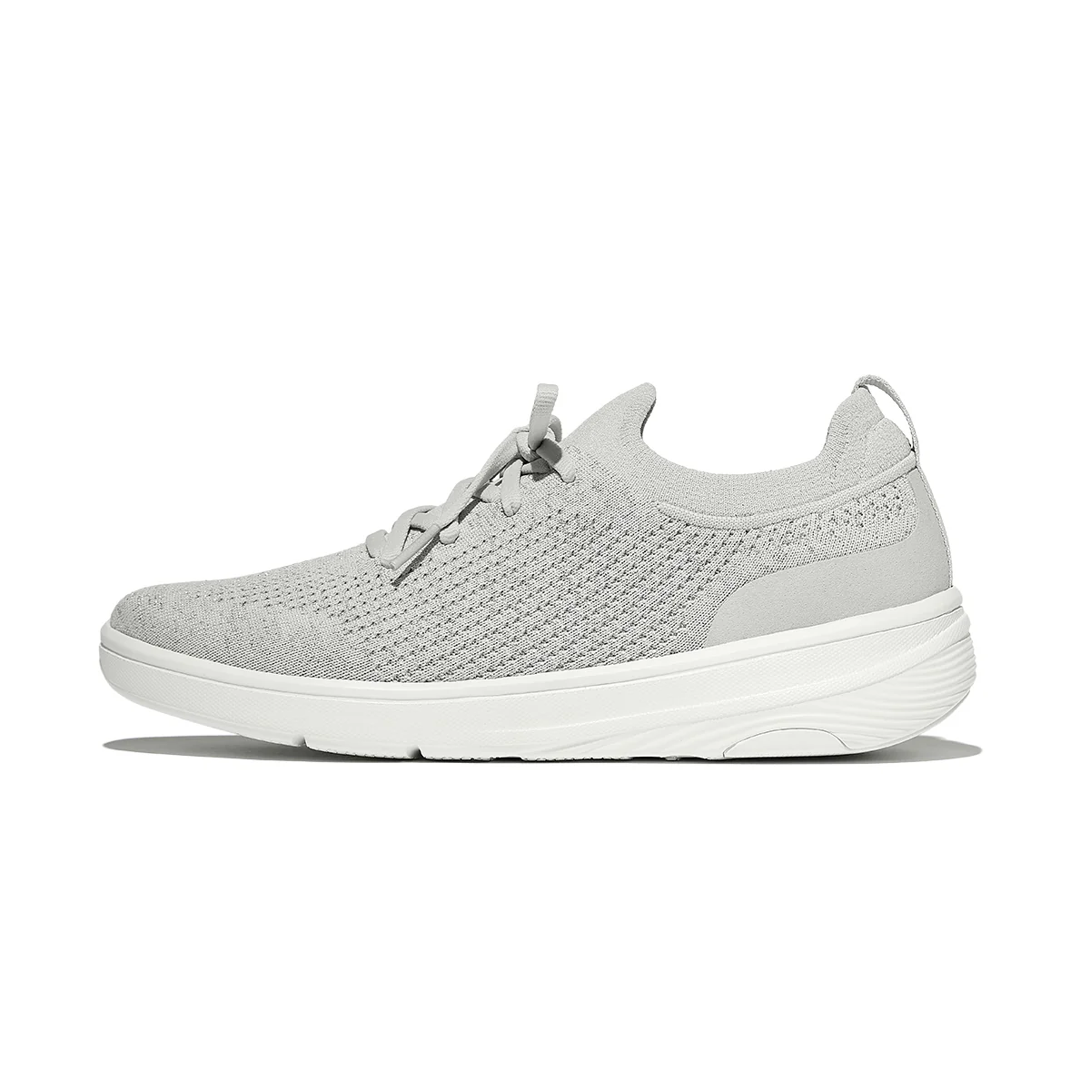 Fit Flop Super-Q Knit Slip-On Laced Sneakers in Grey - Image 2