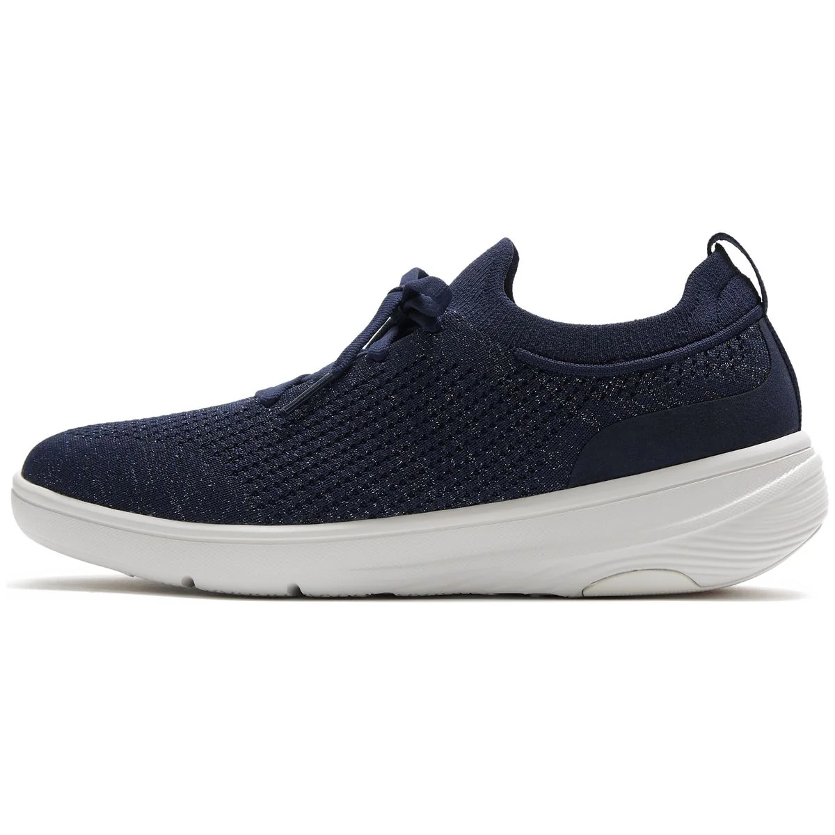 Super-Q Knit Slip-On Slip Resistant Laced Sneakers in Navy - Image 2