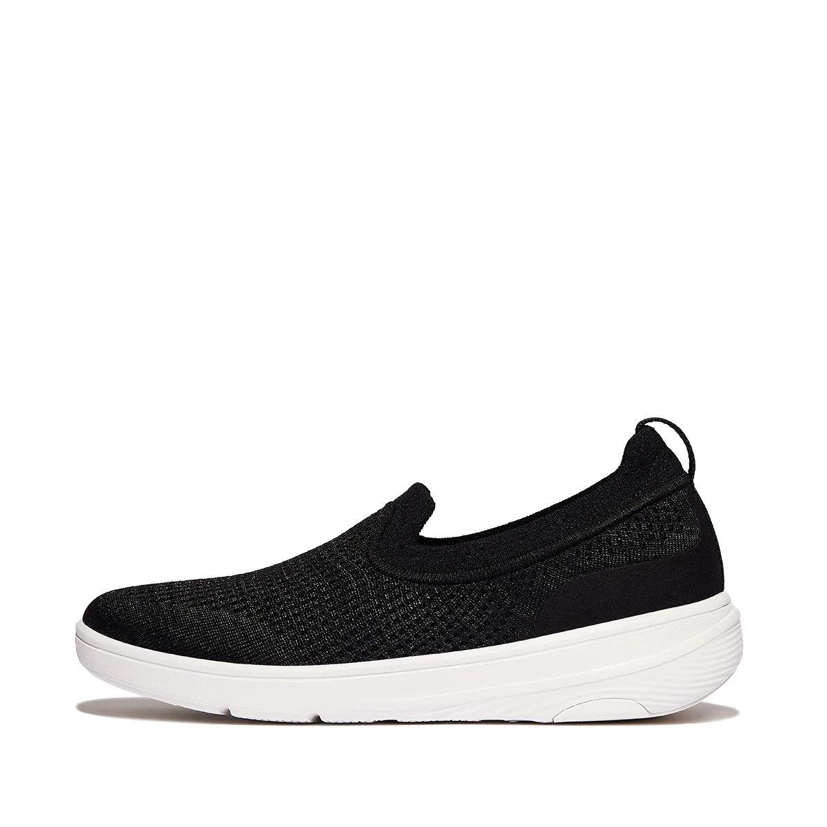 Super-Q Knit Slip-On Sneakers in Black - Image 3