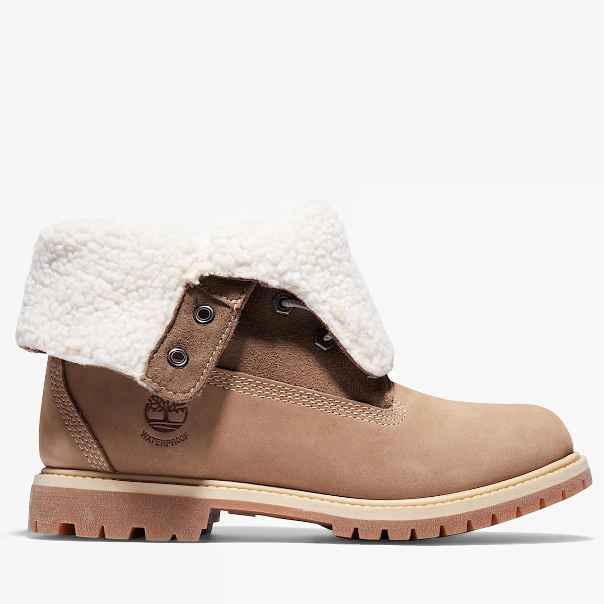 Timberland Women's Warm-Lined Waterproof Roll-Top Boot in Light Brown Nubuck - Image 3