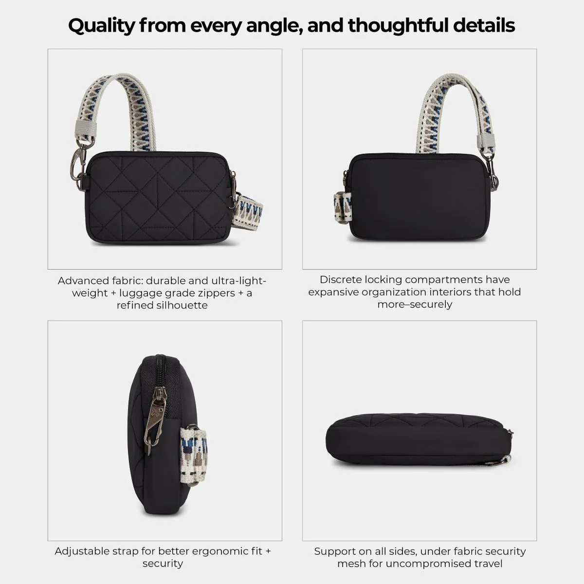 Travelon Women's Anti-Theft Boho Phone Sling in Black - Image 8