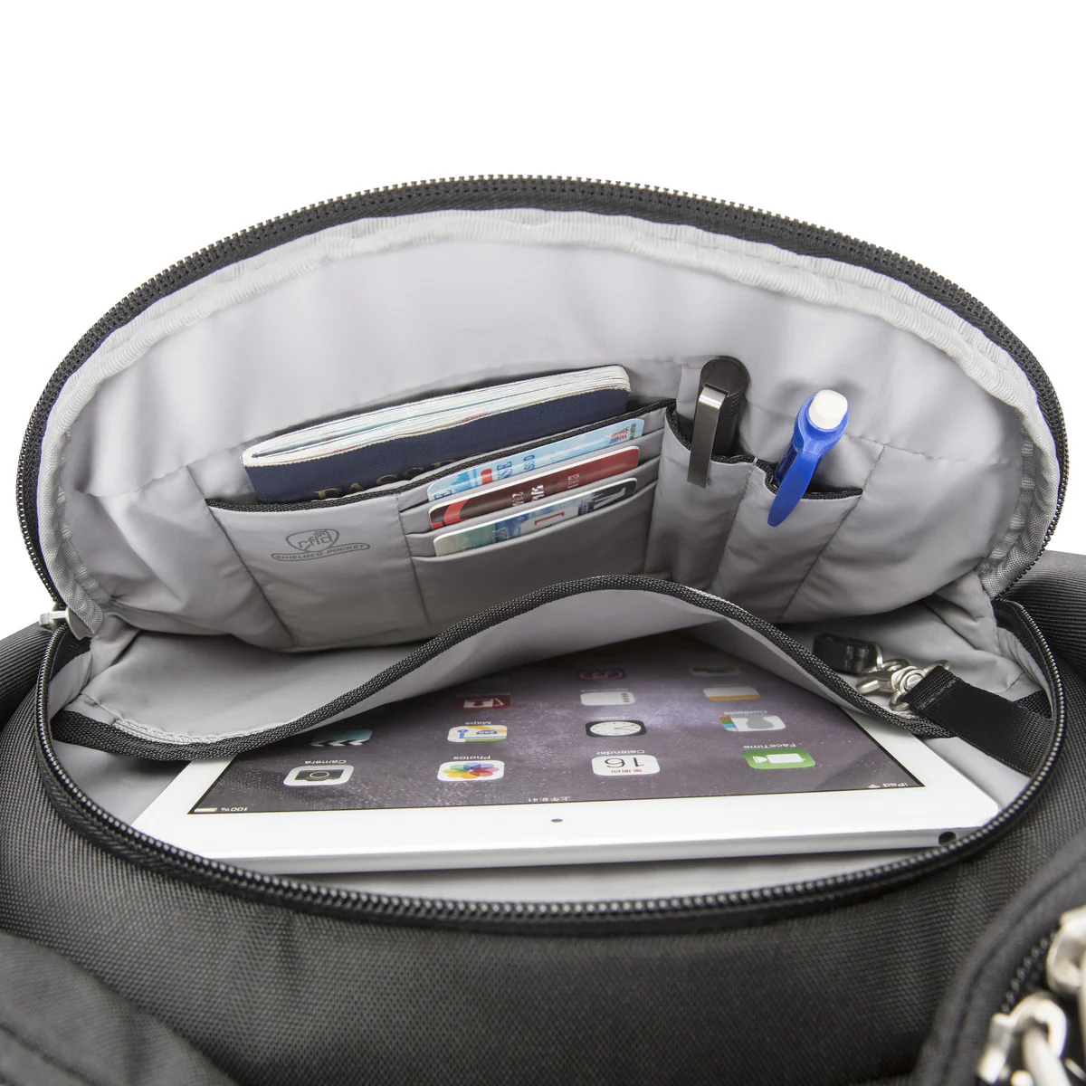 Travelon Anti-Theft Classic Unisex Large Backpack in Black - Image 6