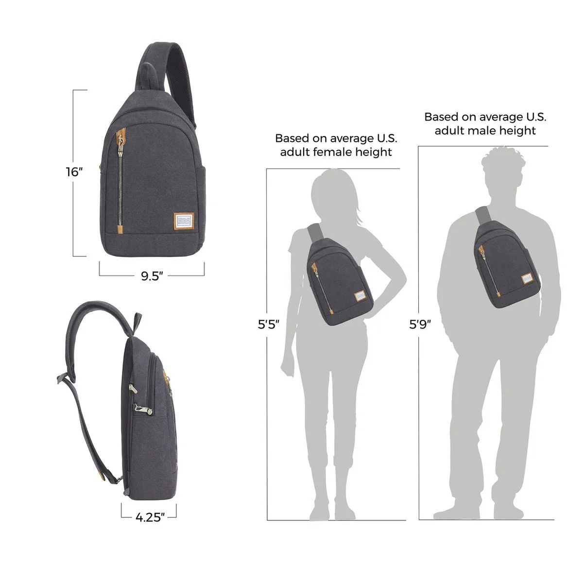 Travelon Anti-Theft Heritage Sling Bag in Pewter - Image 2