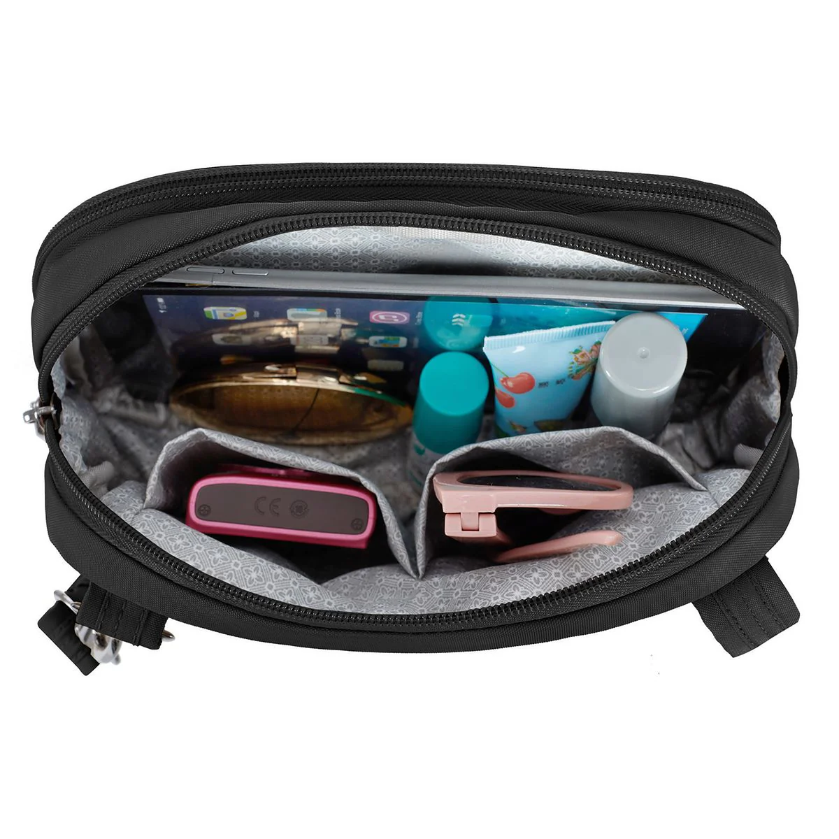 Travelon Women's Runways Anti-Theft Double Compartment Crossbody in Black - Image 3