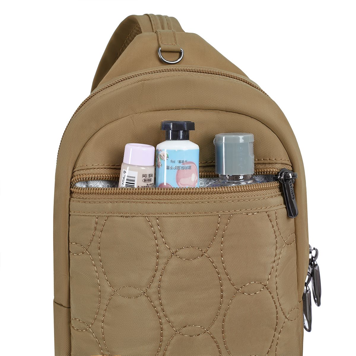 Travelon Women's Runways Anti-Theft Small Sling in Latte - Image 6