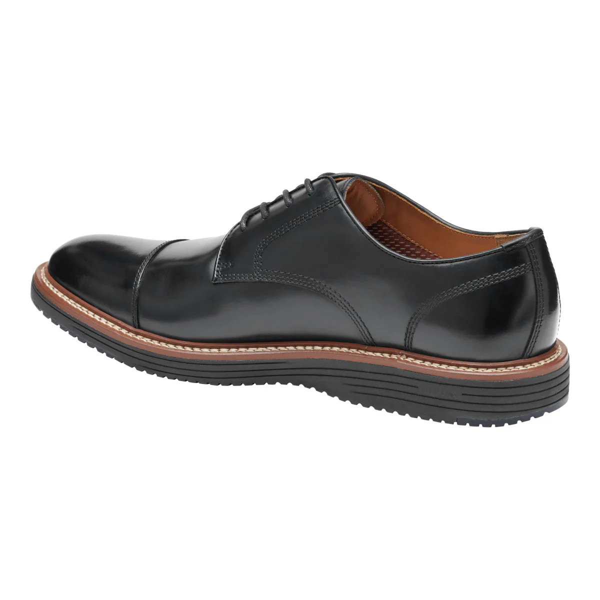 Johnston & Murphy Upton Cap Toe Men's Dress Shoe in Black - Image 2