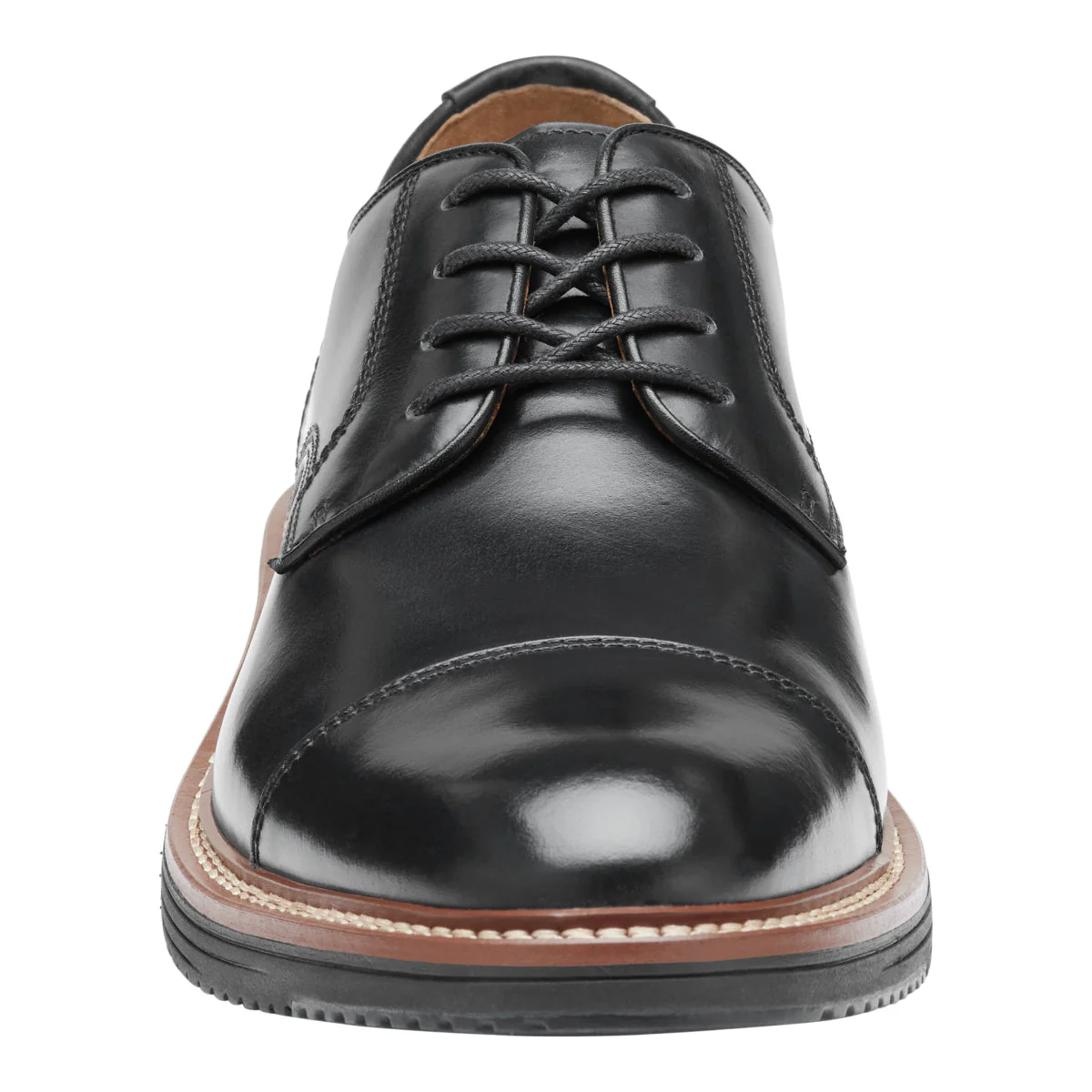 Johnston & Murphy Upton Cap Toe Men's Dress Shoe in Black - Image 4
