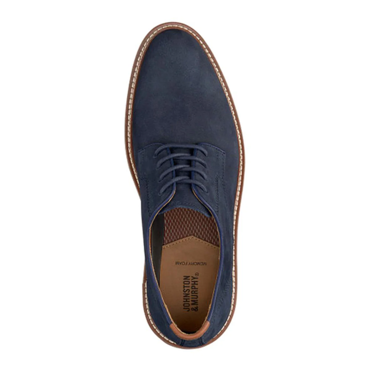 Johnston & Murphy Upton Plain Toe Casual Men's Shoe in Navy - Image 4