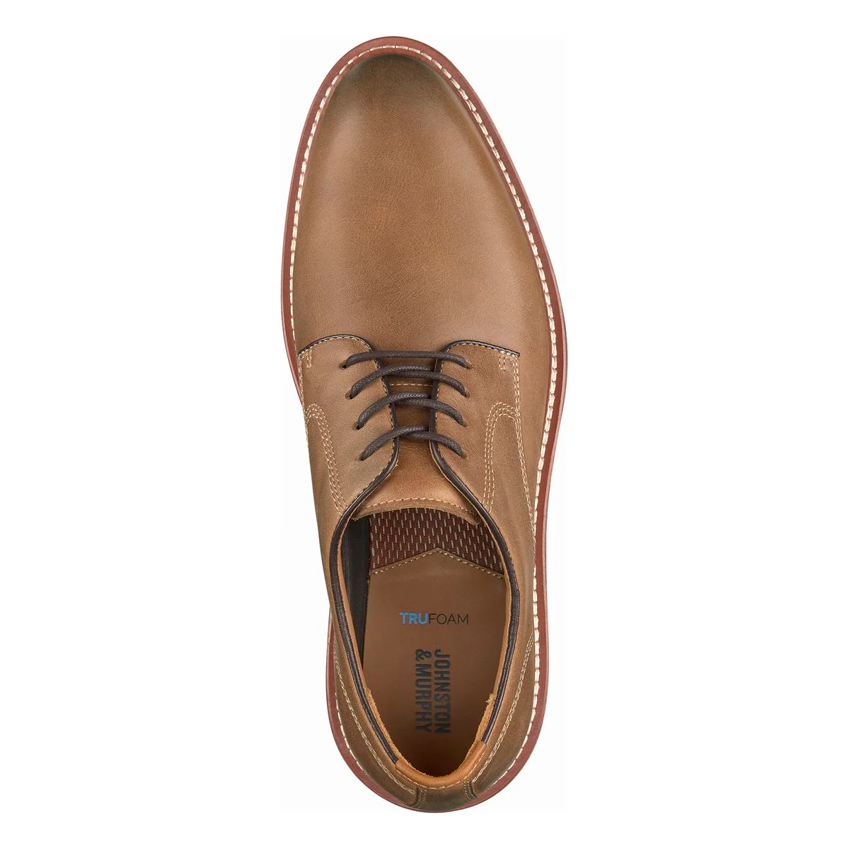 Johnston & Murphy Upton Plain Toe Men's Casual Shoe in Tan - Image 2