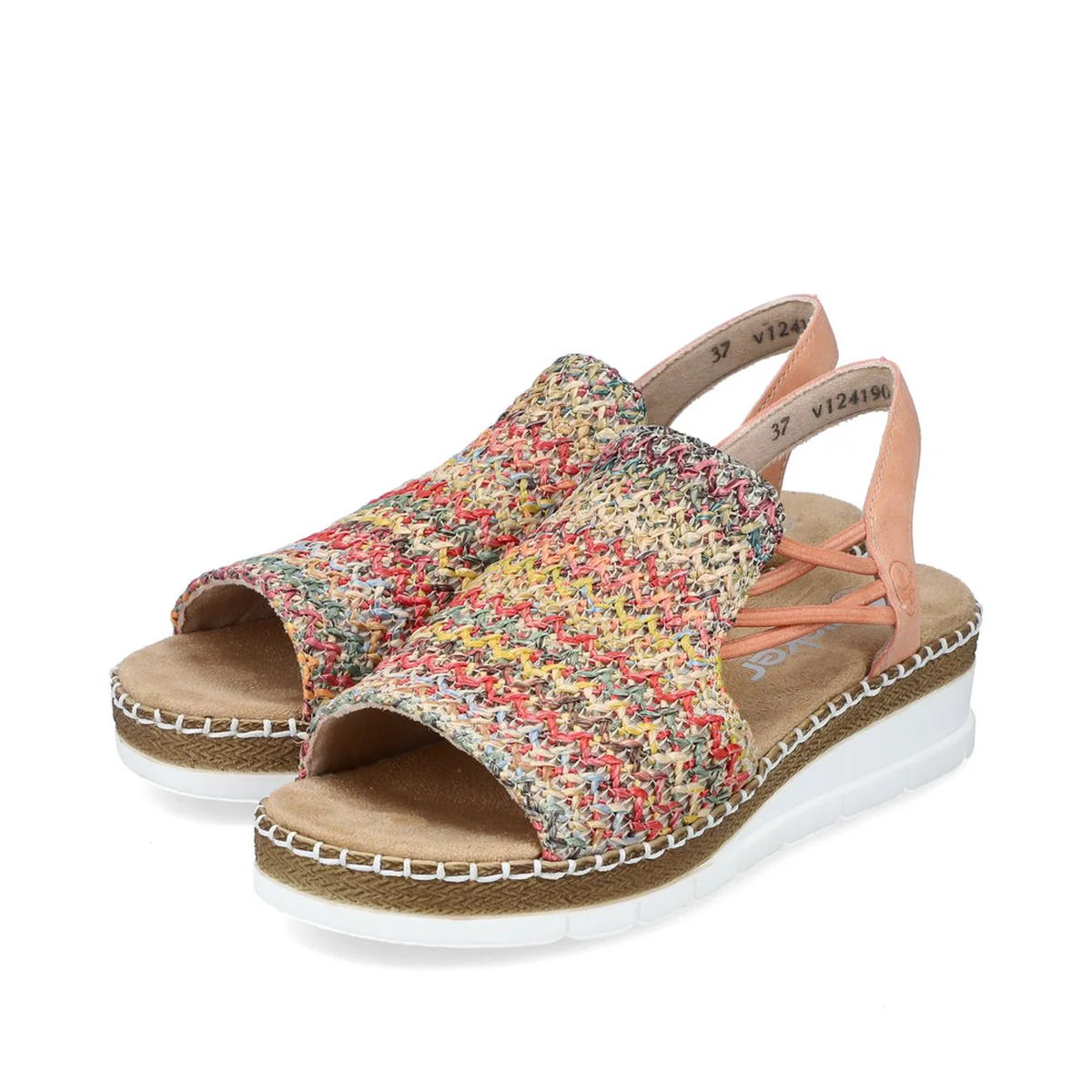 Rieker V1241 Women's Sandals in Multi Pink - Image 5