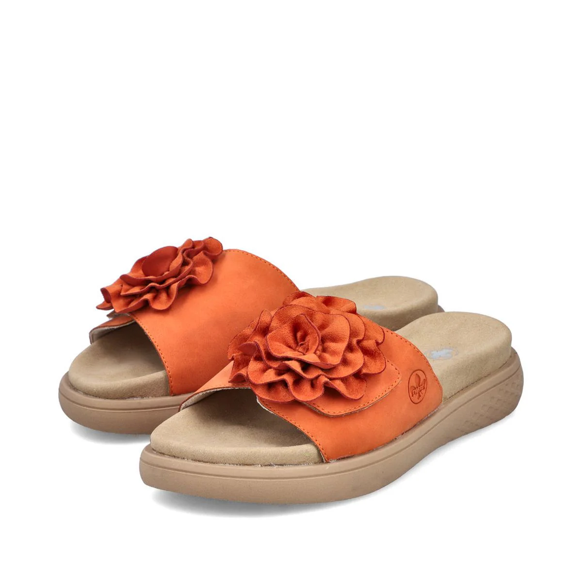 Rieker V1562-38 Morelia Slide Sandals in Pumpkin | Women's Summer Mule Sandals - Image 5