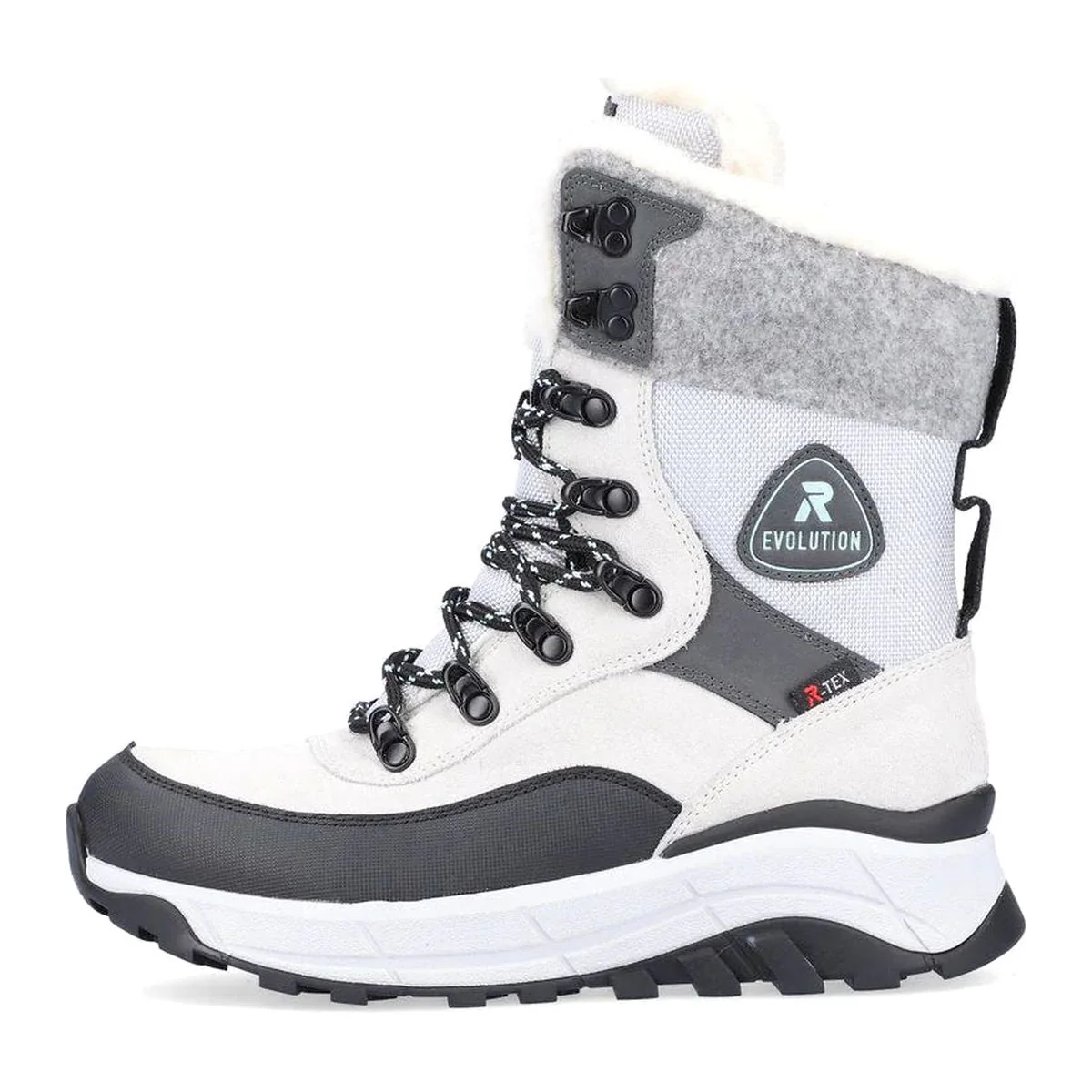W0066 Womens Winter Lace Up Boots with side zip - Image 5