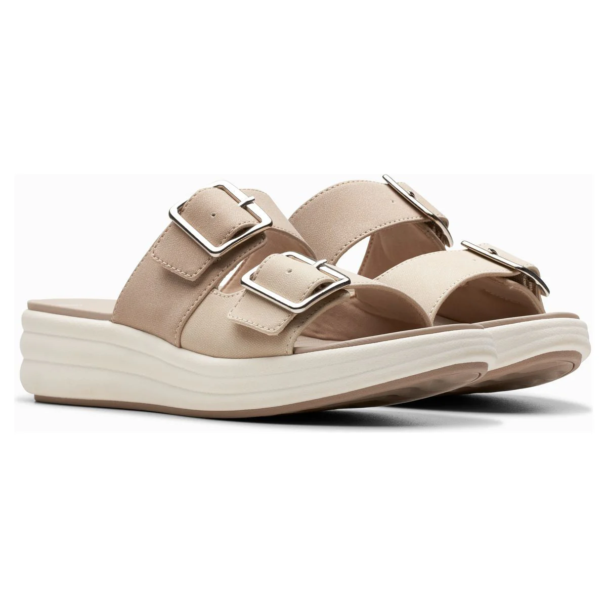 Clarks Women's Drift Buckle Wedges in Sand