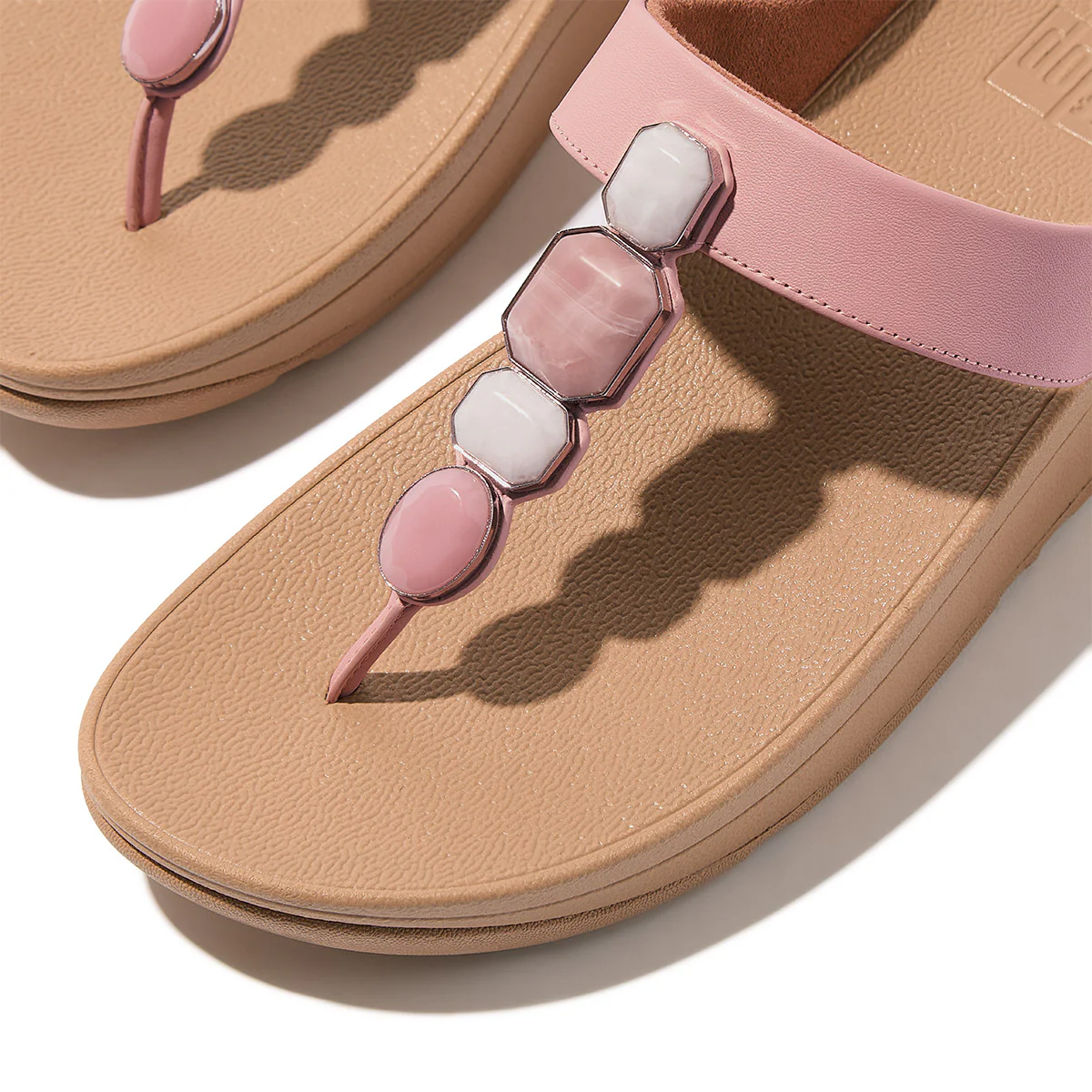 Women's Fino Leather Sandals in Soft Blush - Image 3