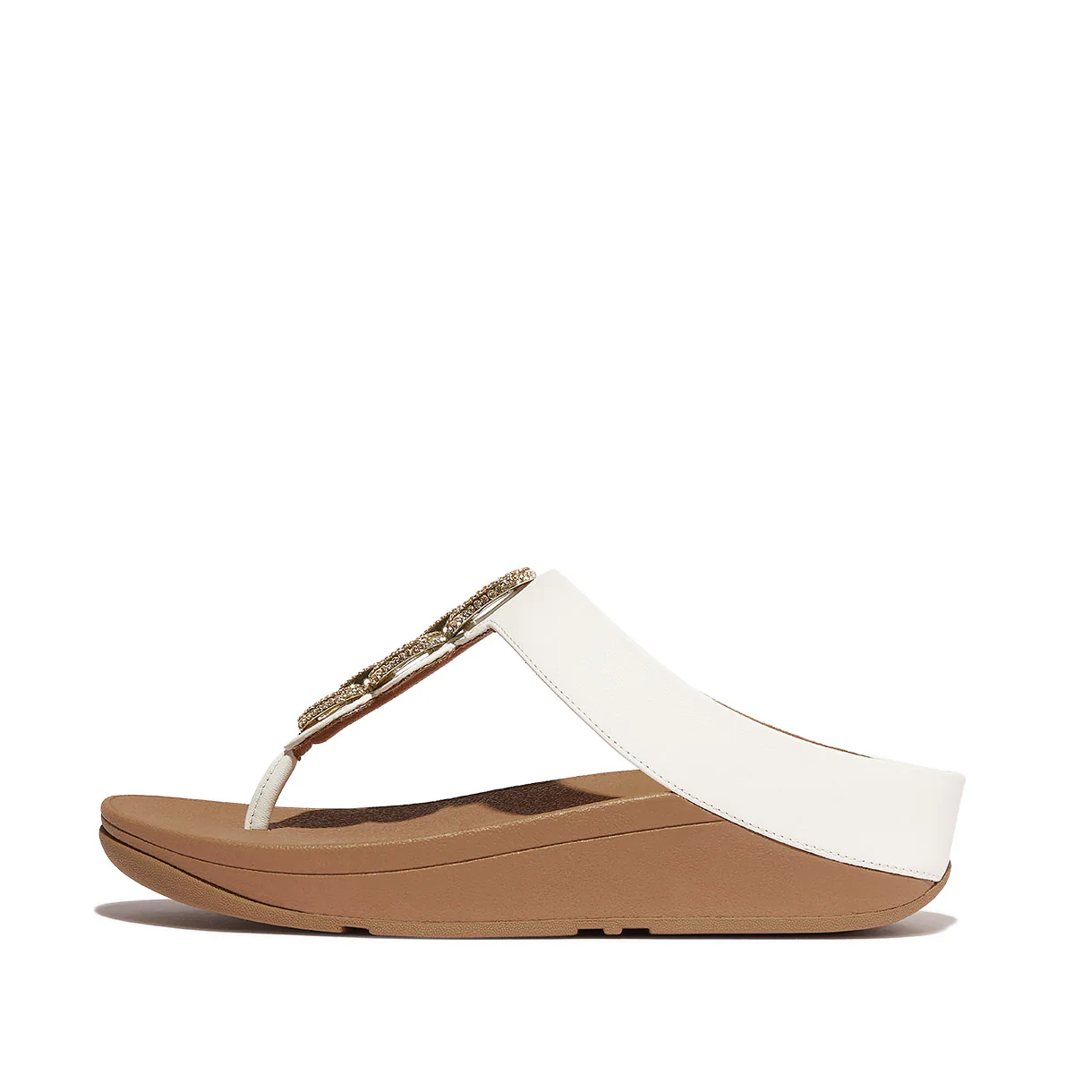 Women's Fino Leather Toe Thong Sandals in Urban White - Image 2