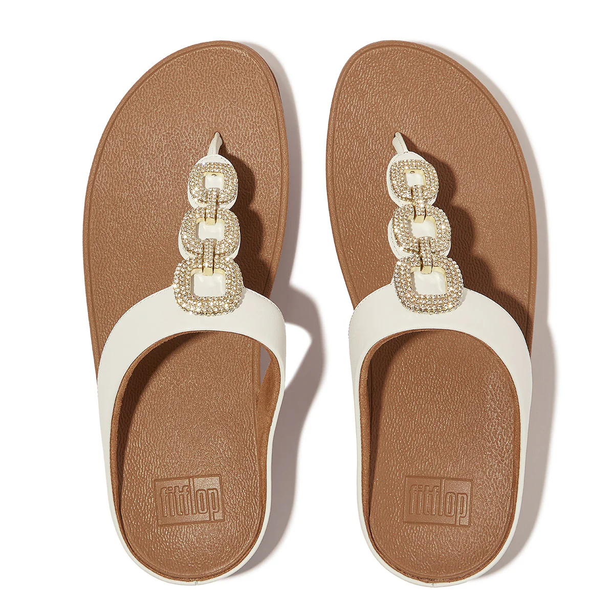 Women's Fino Leather Toe Thong Sandals in Urban White - Image 3