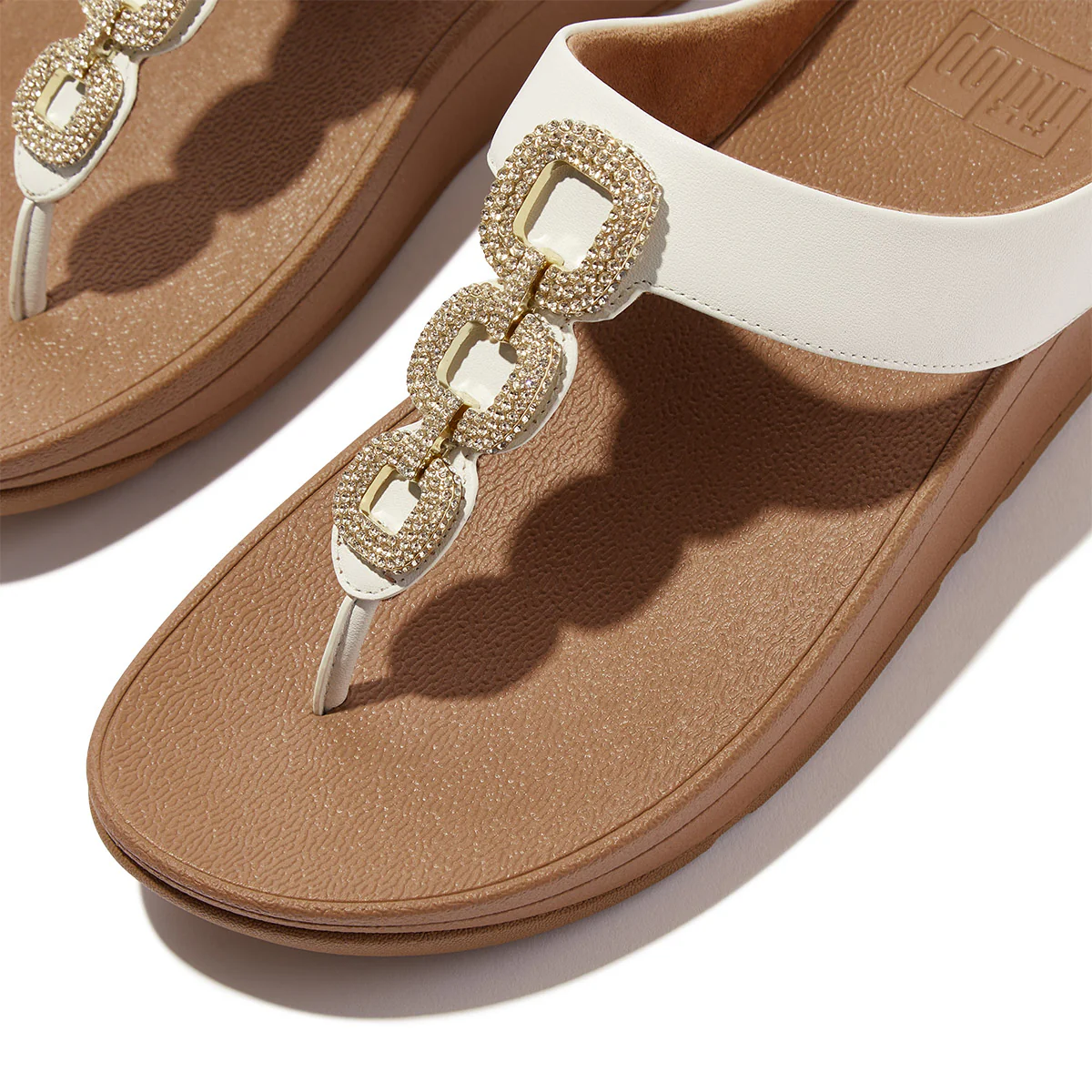 Women's Fino Leather Toe Thong Sandals in Urban White - Image 4