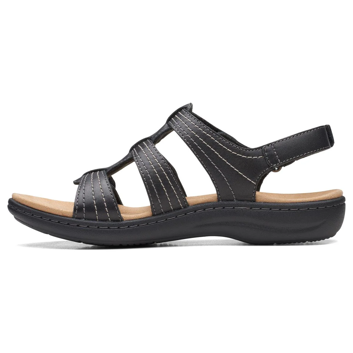 Clarks Laurieann Women's Velcro Sandals in Black - Image 5