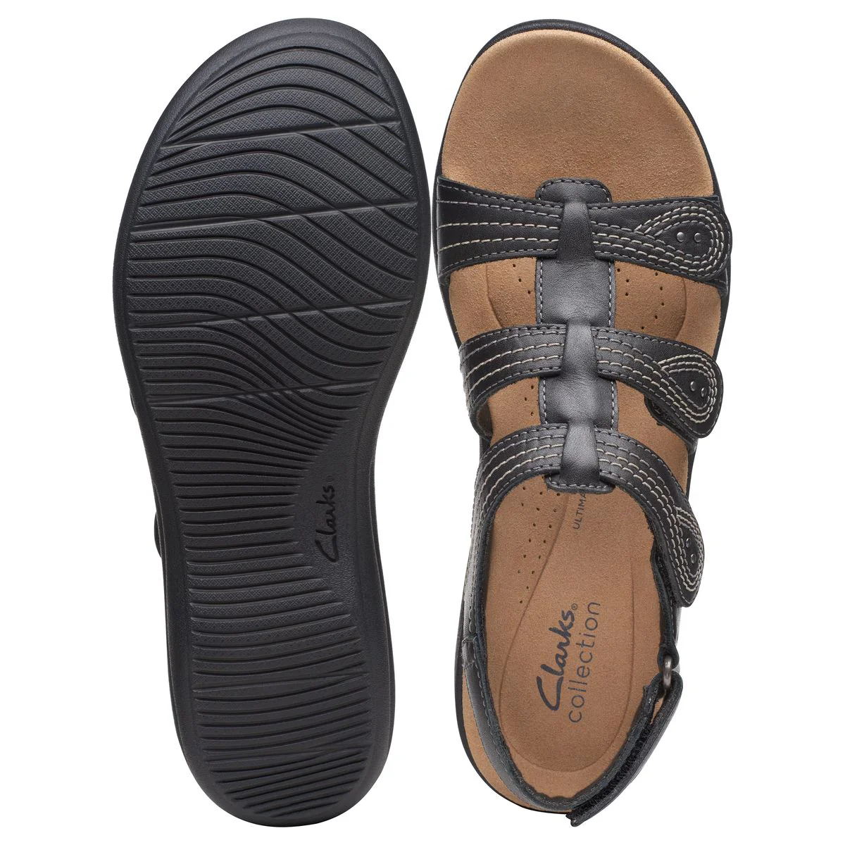 Clarks Laurieann Women's Velcro Sandals in Black - Image 7