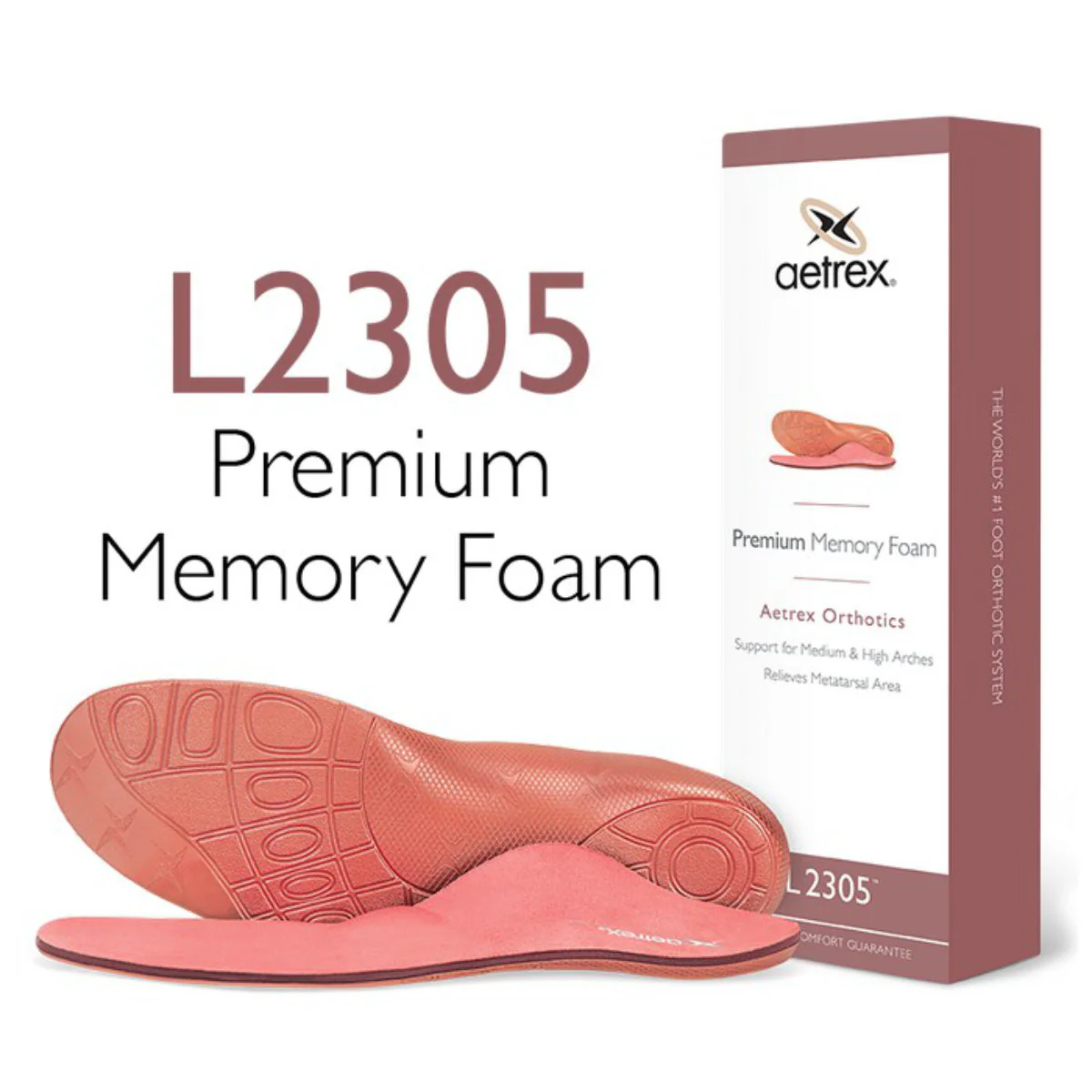 Aetrex Premium Memory Foam Orthotics with Metatarsal Support – Women's (L2305W)