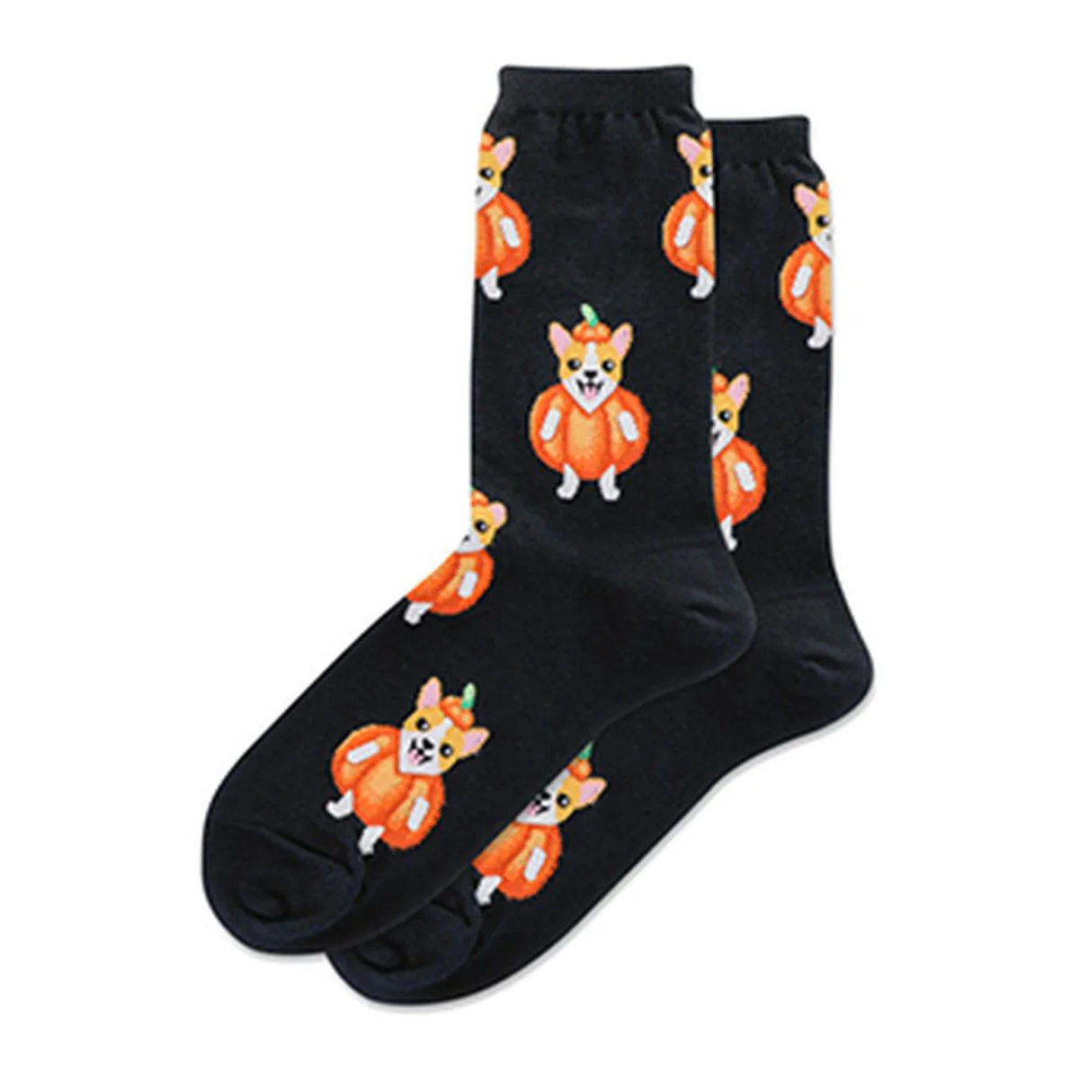Women's Pumpkin Corgi Crew Socks