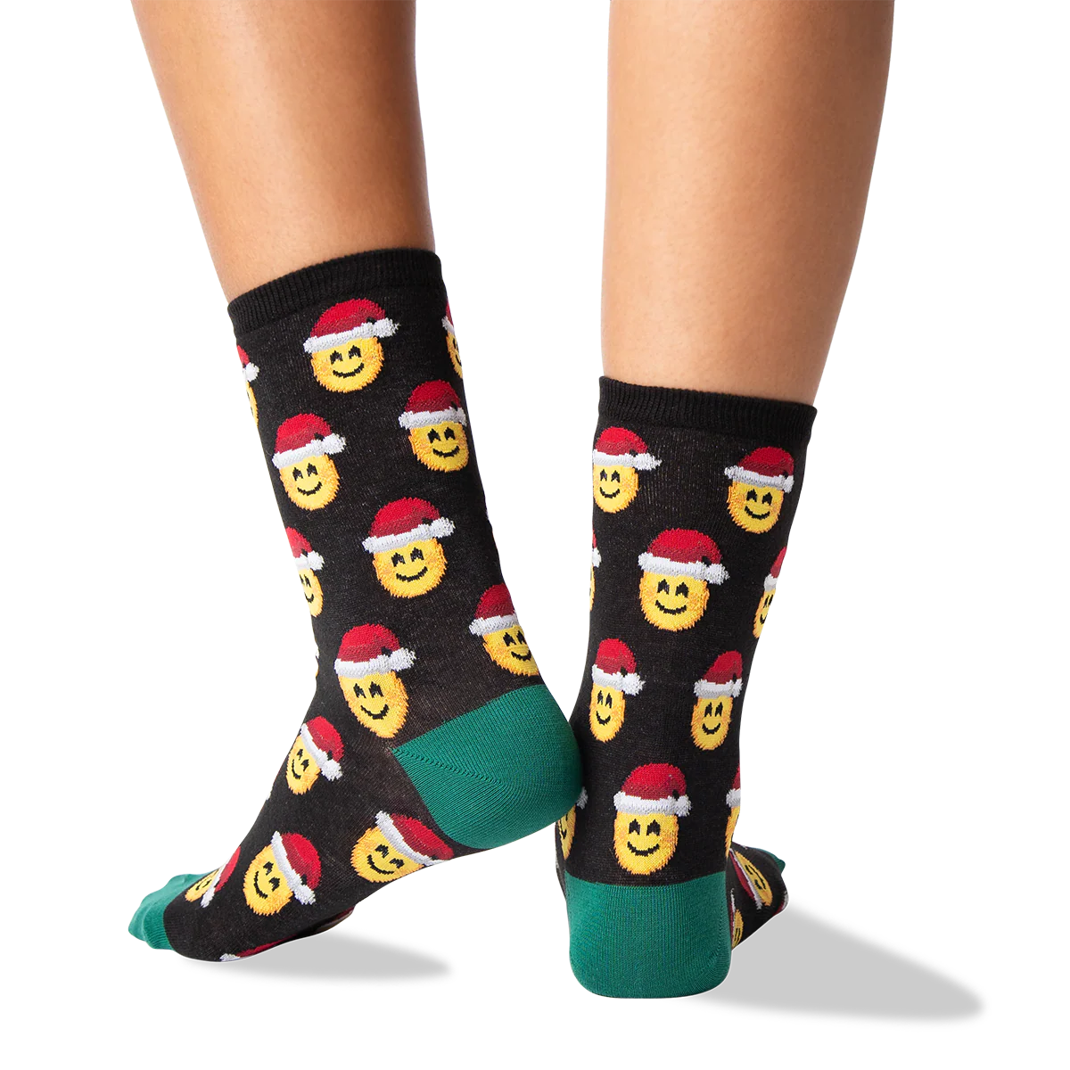 Women's Santa Smile Emogi Crew Socks