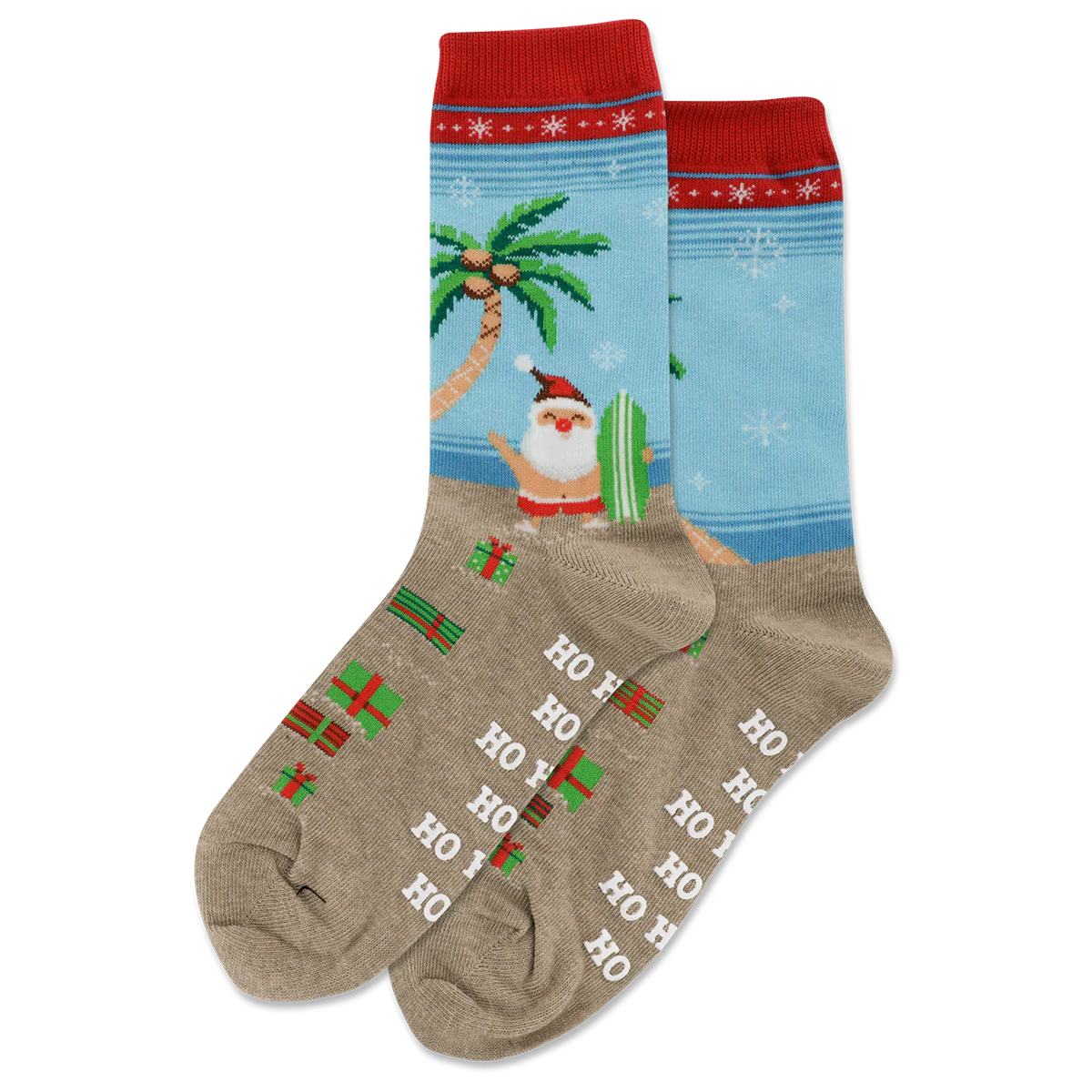 Women's Surfing Santa Crew Socks