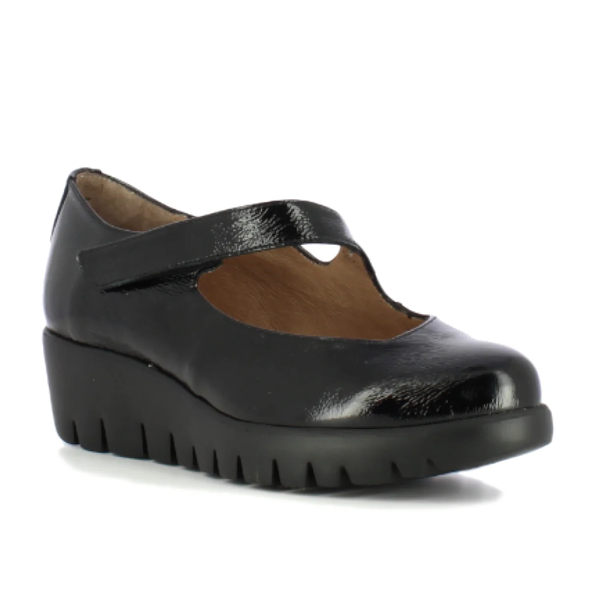 Wonders C33326 Lack Negro – Women’s Wedge Mary Jane