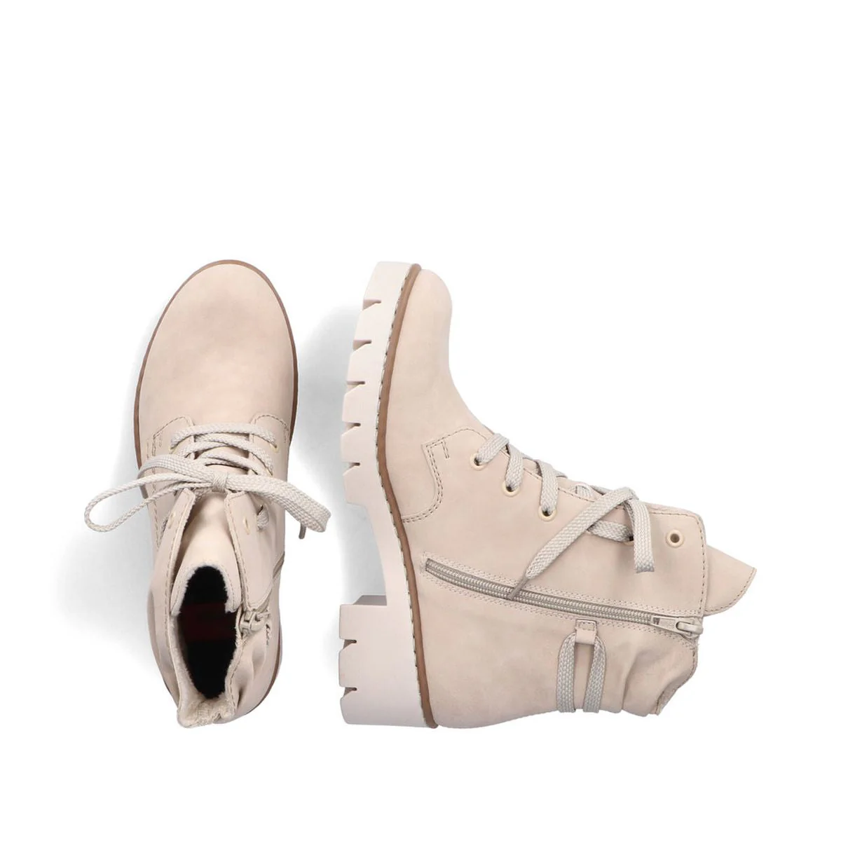 X5717 Lace Up Boots with Side Zipper - Image 6