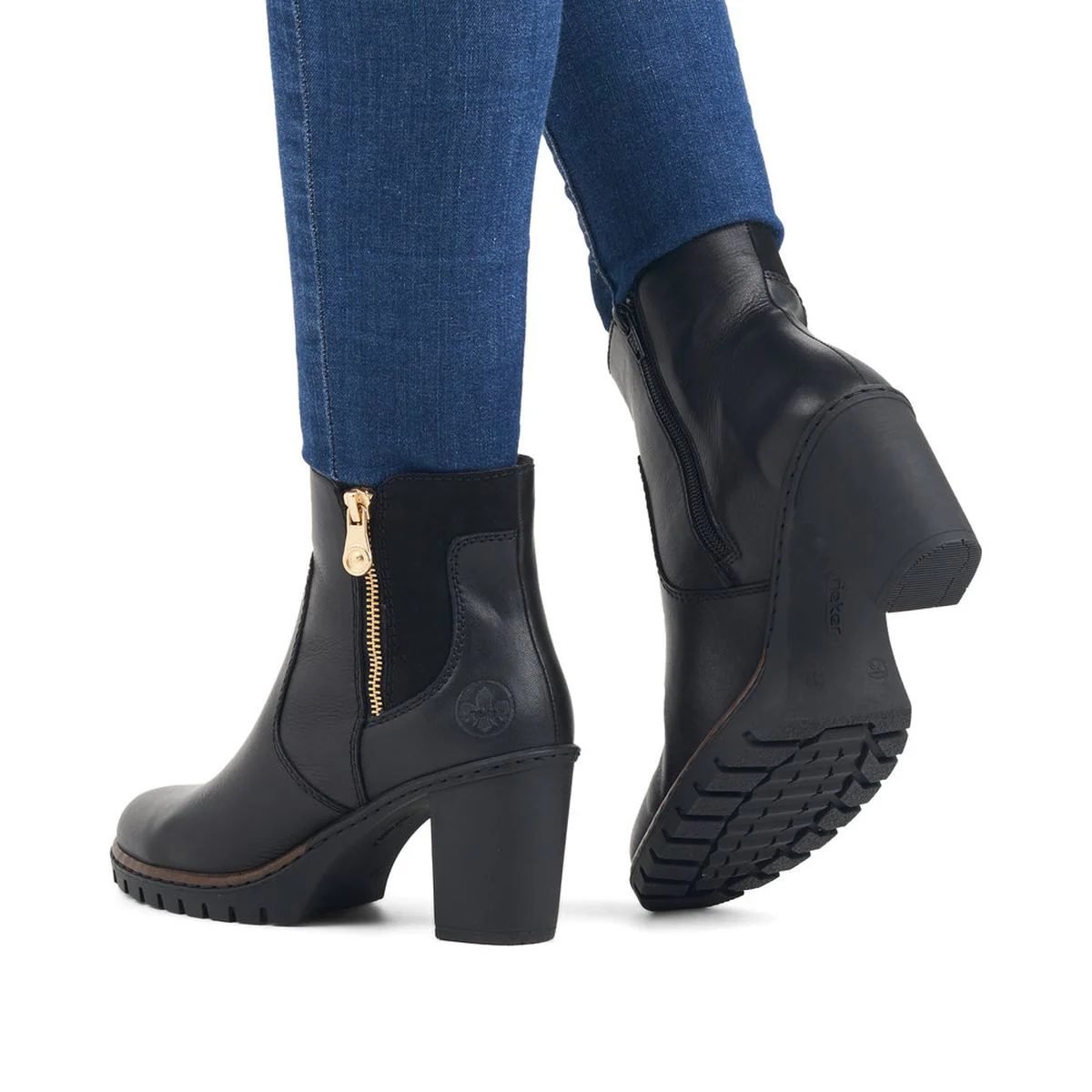 Rieker Y2557 Leather Dress Heel Ankle Boot - Image 7