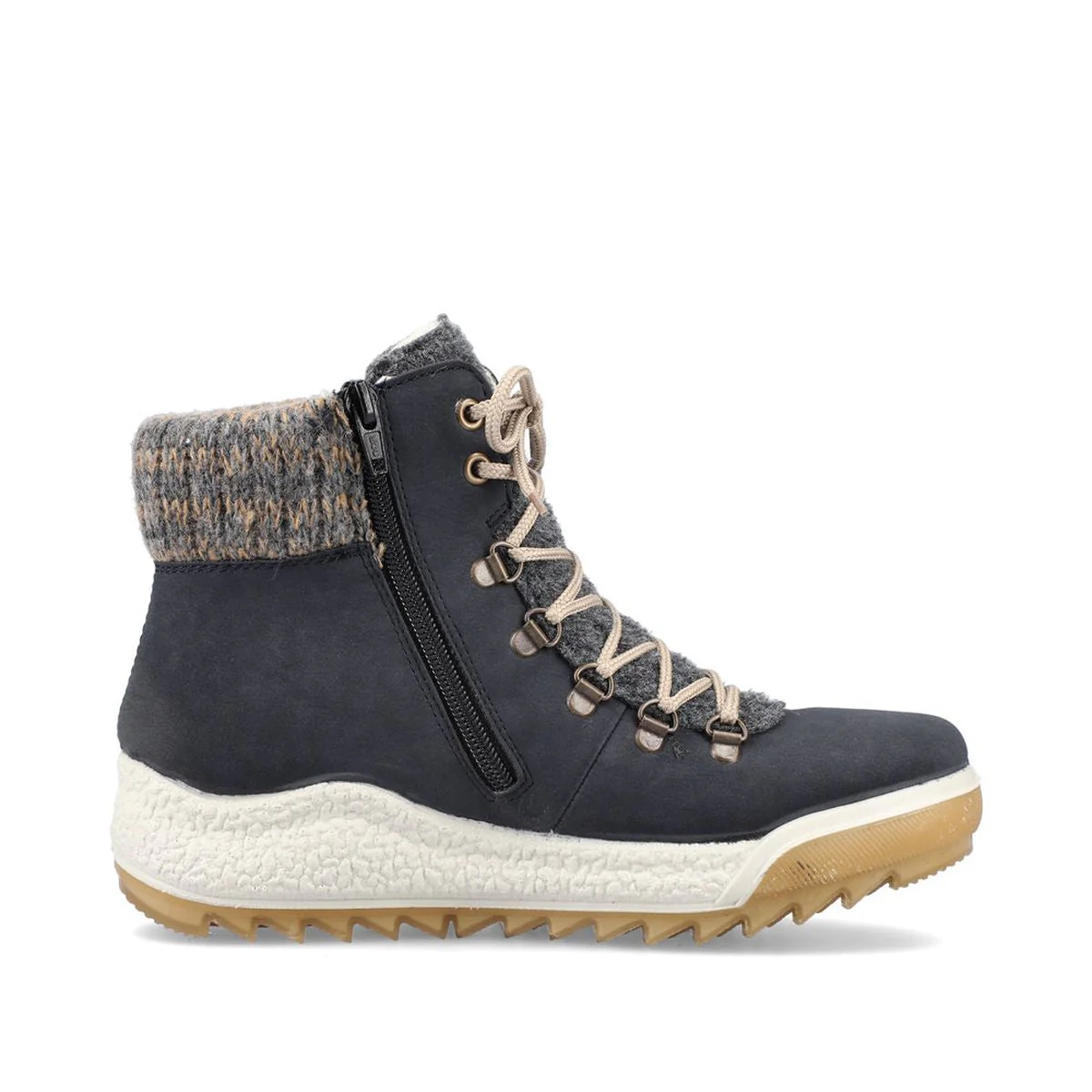 Rieker Y4730 Casual Lace Up Boots with Side Zip - Image 4