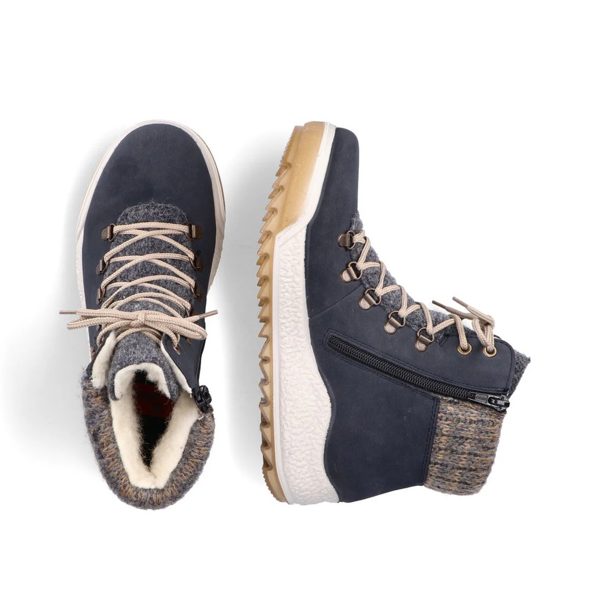 Rieker Y4730 Casual Lace Up Boots with Side Zip - Image 6