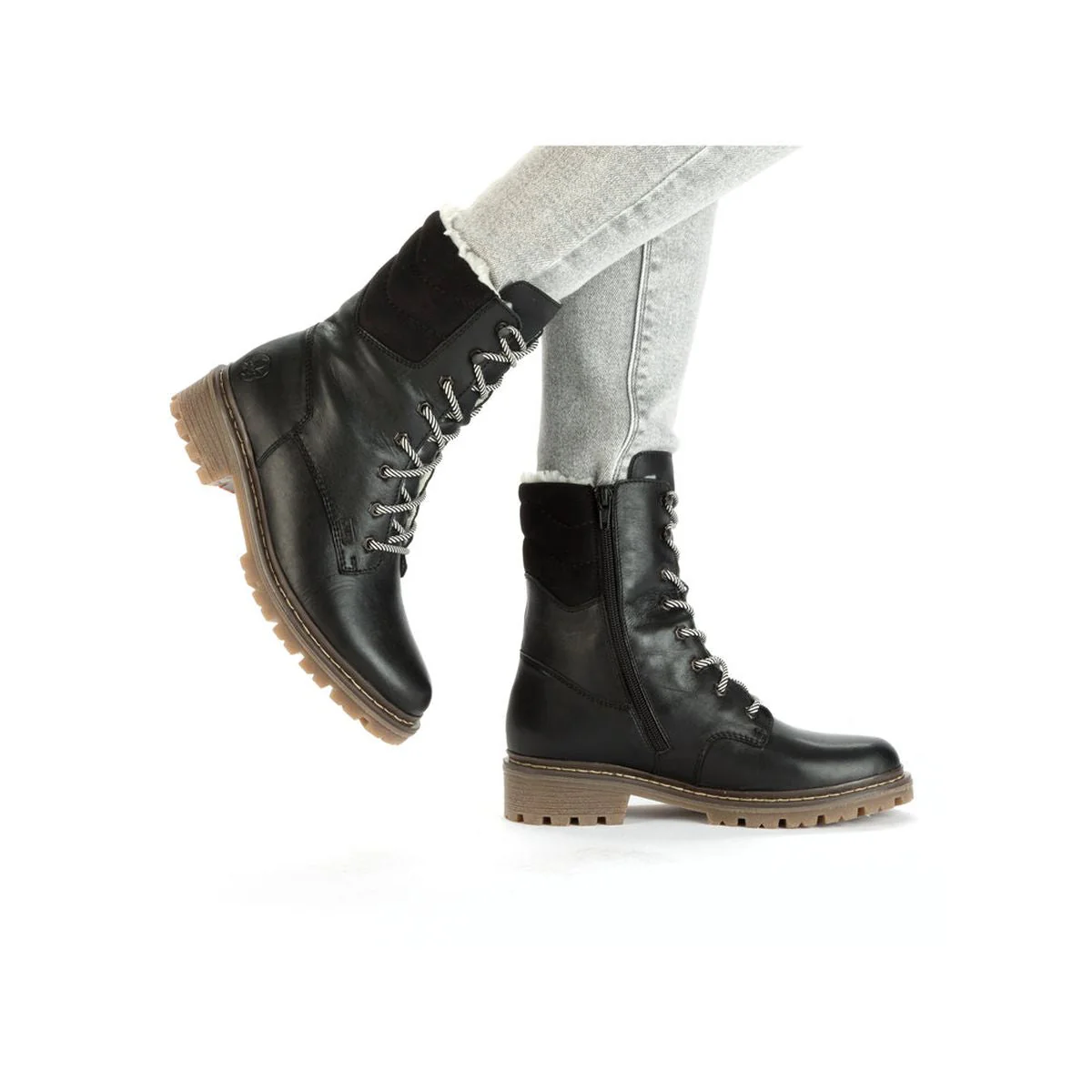 Y9232 Lace Up Boots With Flip Grip for Women - Image 7