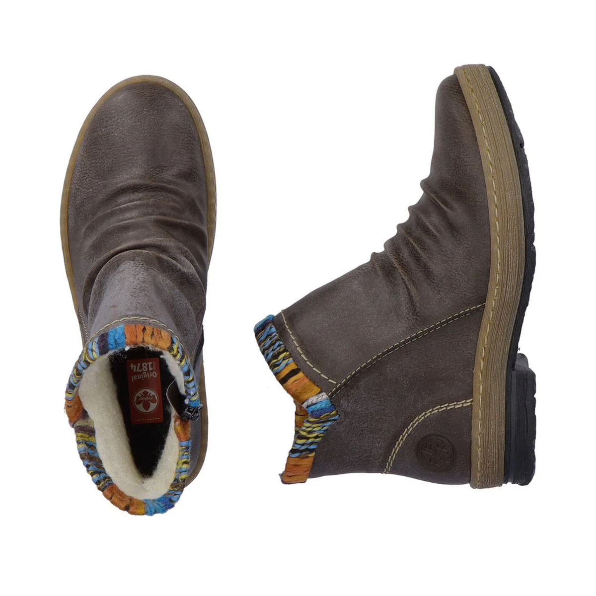 Rieker Z6755 Grey Warm Lined Ankle Boots - Image 6