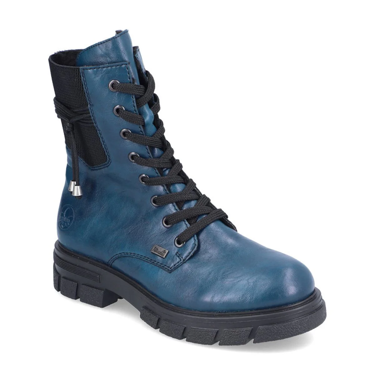 Z9124 Lace Up Biker Boots with side zip