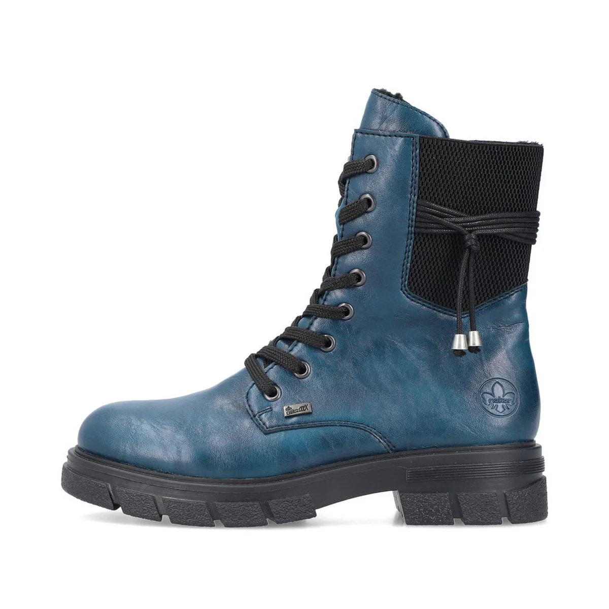 Z9124 Lace Up Biker Boots with side zip - Image 2