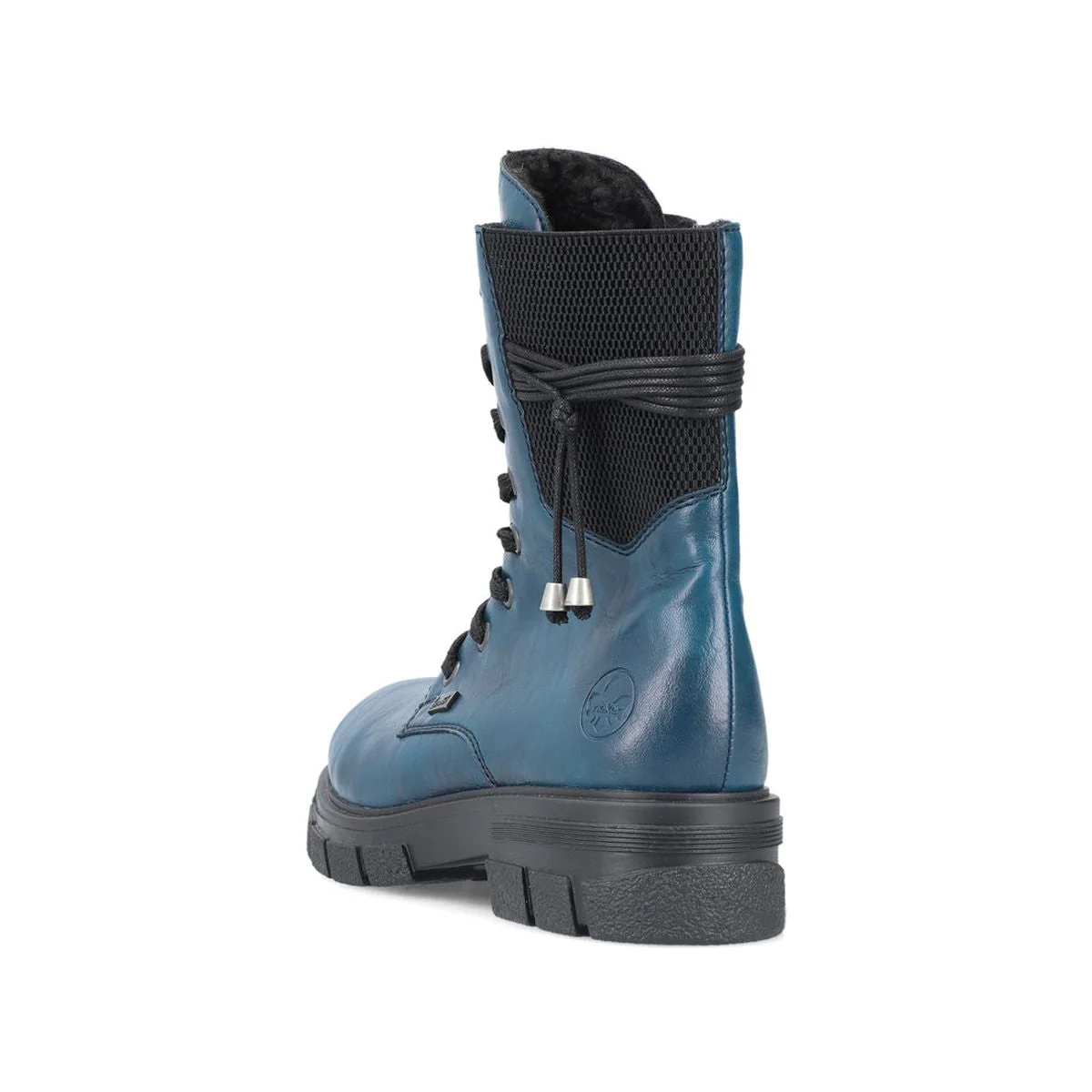 Z9124 Lace Up Biker Boots with side zip - Image 3